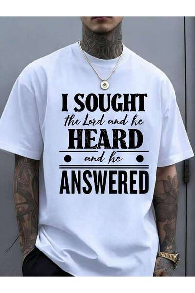 kai22 Plus Size, I Seek The Lord, He Hears Responds.Printed Fun Men'S Pattern...