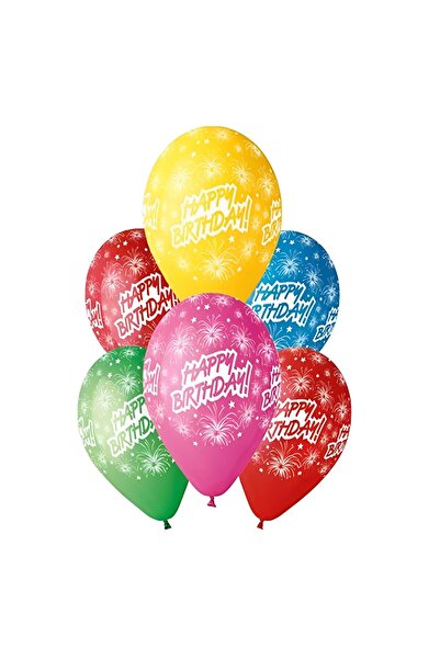 Generic Brand 13'' Μπαλόνια Happy Birthday Πυροτέχνημα (25 τεμ)