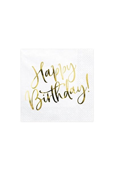Generic Brand Χαρτοπετσέτες Happy Birthday Χρυσό (20 τεμ)