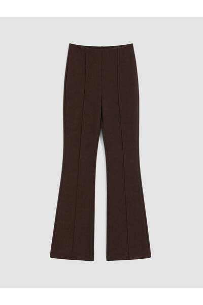 LC Waikiki Brown Slim Fit Spanish Leg Women's Trousers