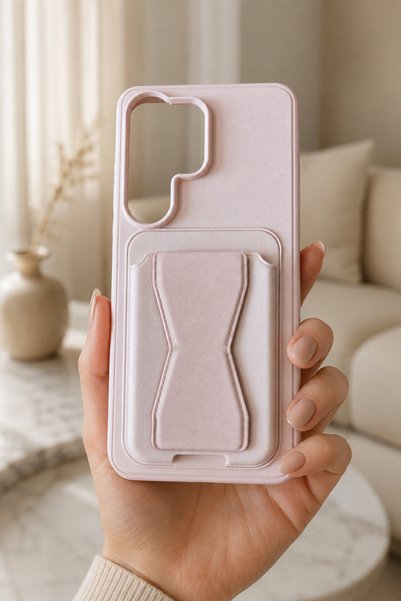 TechTrove Samsung Galaxy S26 Ultra Uyumlu Kartlıklı Kapak Pembe