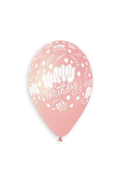 Generic Brand 13" Μπαλόνι "Happy Birthday" Baby Pink (25 τεμ)