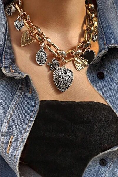 New Obsessions Gold Charm Madalyon Kolye