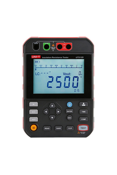 unı-t UT512D Ελεγκτής Αντίστασης Μόνωσης, 250–2500 V, LCD, USB