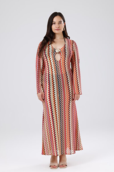 LA GARİTA Multicolored Patterned Beach Dress Nova