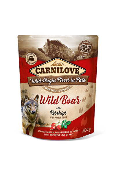 Brit Care Carnilove Dog Pouch Paté Wild Boar with Rosehips 300 g