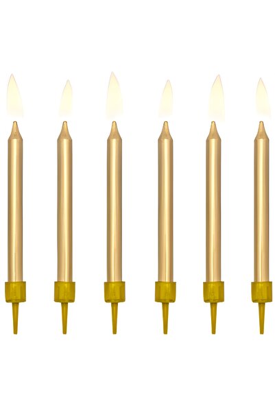 Generic Brand Κεράκια τούρτας Χρυσά (6 τεμ)