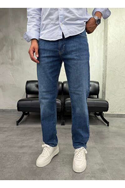 DIFRANSEL JEANS Lycra Straight Leg Blue Regular Fit Jeans