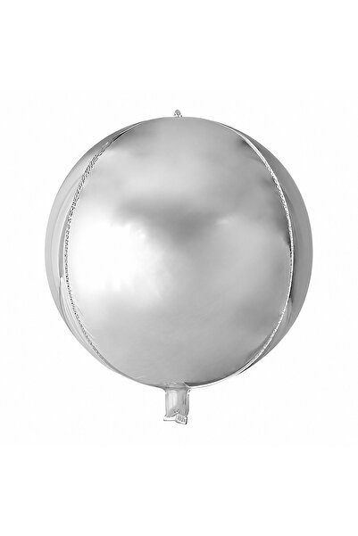 Generic Brand Ασημί Μπαλόνι - Στρογγυλό Orbz - 18"/45cm