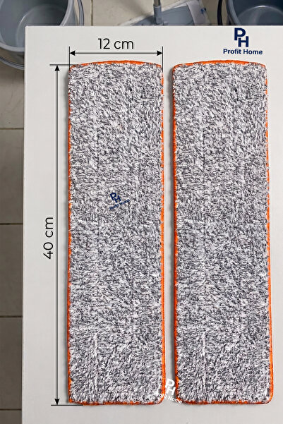 Profit Home 2 Adet Katlanır Mop Yedek Bezi 40x 12 Cm Tek Taraf Geçmeli- Cırtlı