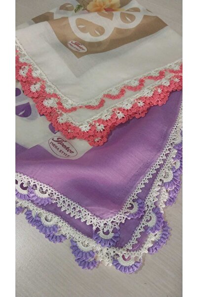 Papatyam 100 X 100 Polyester Blended Crochet Dowry Bag with 2 Embroidered Yem...