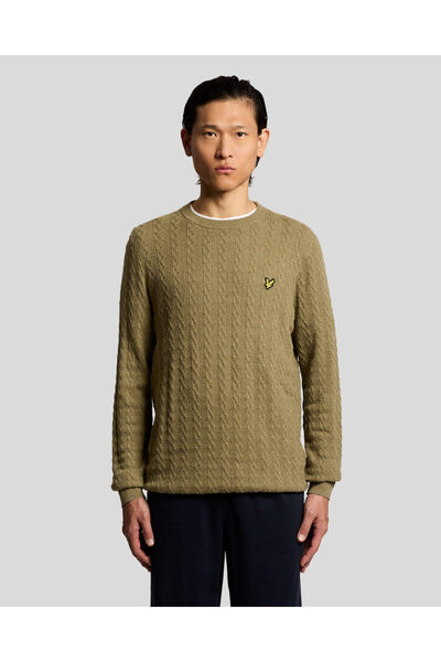 Lyle & Scott Pulover clasic din tricot cu guler la baza gâtului și logo pe pi...