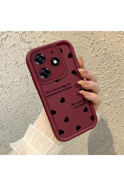 CHICASELUX حافظة من السيليكون متوافقة مع هاتف Tecno Spark 10 Pro، لون أحمر دا...