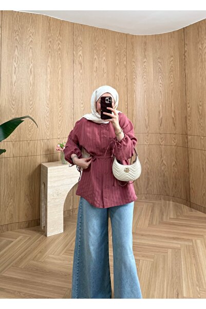 SOİ Perla Striped Modal Shirt Dusty Rose