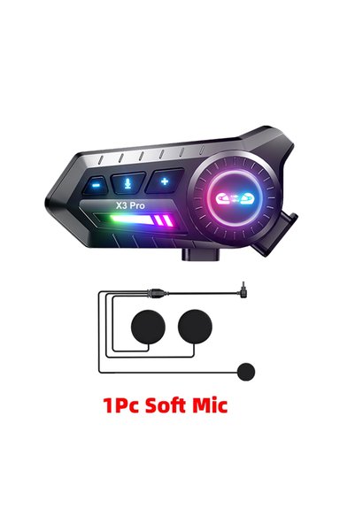Choice 1PC Soft Mic X3 Pro Motorcycle Helmet Bluetooth Headset 2-Riders Inter...