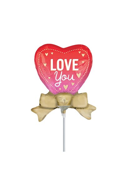 Generic Brand Mini Shape Μπαλόνι με φιόγκο "Love You"