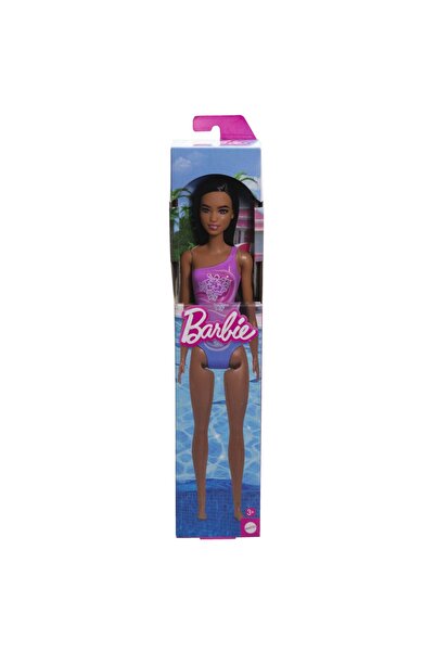 mattel PAPUSA BARBIE BRUNETA CU COSTUM DE BAIE IN DOUA CULORI