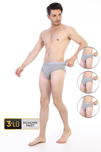 Çift Kaplan Men's Ribana Classic Gray Slip 870 3-Piece Economic Package