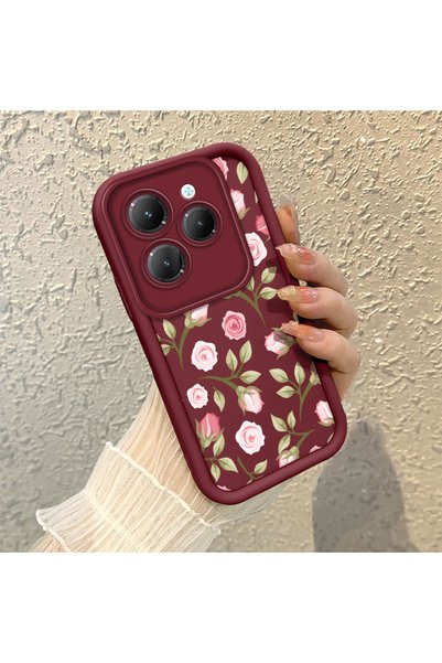 CHICASELUX Infinix Hot 40/40 Pro Compatible Soft Silicone Case with Burgundy ...