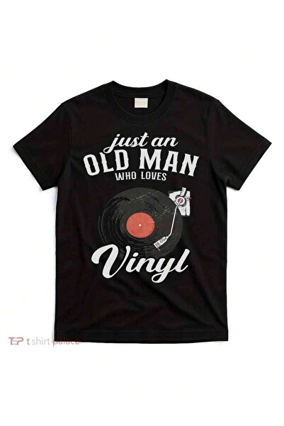 kai22 Men'S Vintage Graphic T-Shirt Just An Old For Man Who Loves Turntable D...