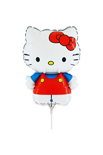 Generic Brand 14'' Mini Shape μπαλόνι Hello Kitty κόκκινος φιόγκος