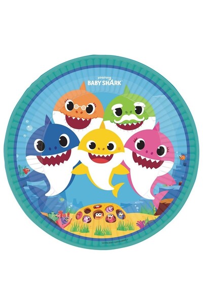 Generic Brand Πιάτα πάρτυ Baby Shark (8 τεμ)