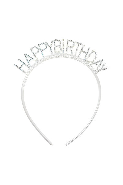 Generic Brand Στέκα Ασημί με Στρασάκια - Happy Birthday