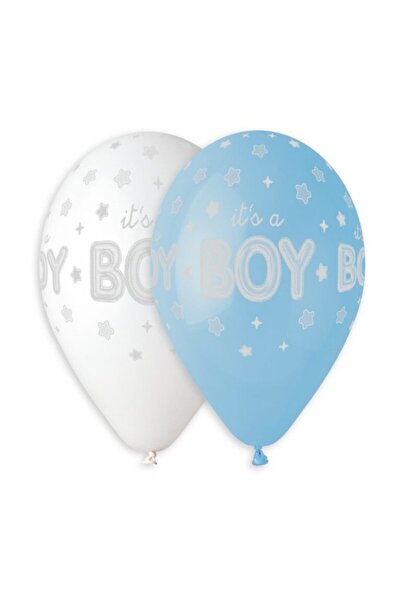 Generic Brand 13" Μπαλόνι "It's a boy" ασημί αστέρια (25 τεμ)