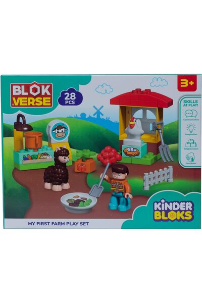 Generic BlokVerse Kinderbloks My First Farm Play Set, 28 Pieces for Ages 3 an...