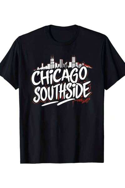 25W Men's Chicago Southside Local Print, Graphic T-Shirts G, Crew Neck, Short...