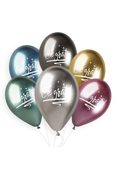 Generic Brand 13" Μπαλόνι Congrats Shiny Μεταλλικό (25 τεμ)