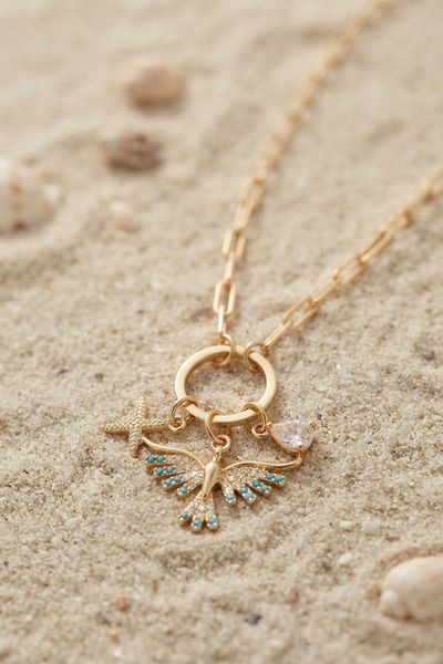 Marsilyan Gold Color Paperclip Chain Phoenix Model Women's Necklace Tj-Bko112...