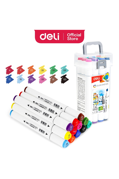 Deli Sketch Marker Çift Uçlu 12'li