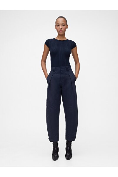 GAP Kadın Lacivert GapStudio High Rise Barrel Pantolon