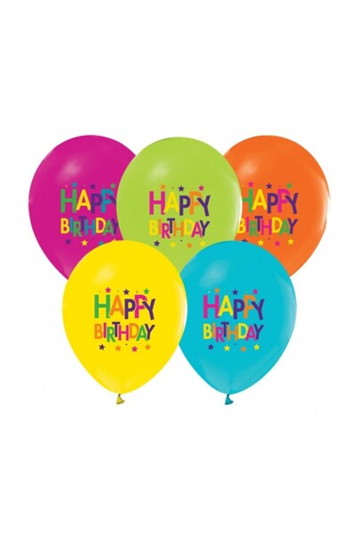 Generic Brand Σετ Μπαλόνια Happy Birthday Stars (5 τεμ)