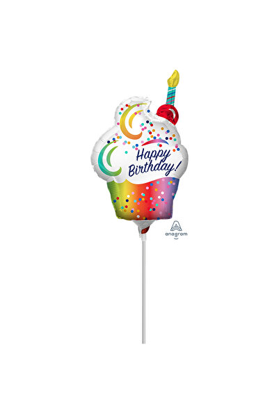 Generic Brand 9" MIni Shape Μπαλόνι Cup Cake Rainbow