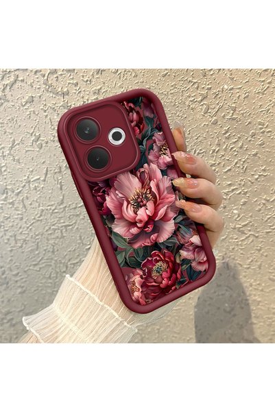 CHICASELUX Oppo A5 Pro 4G/5G Compatible Stylish Burgundy Frame Nostalgic Peon...