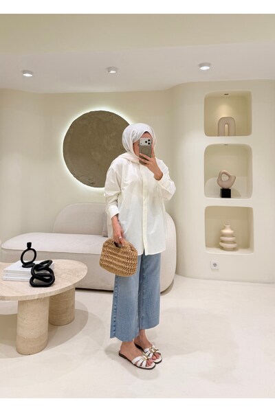 SOİ Stoned Poplin Shirt Ecru