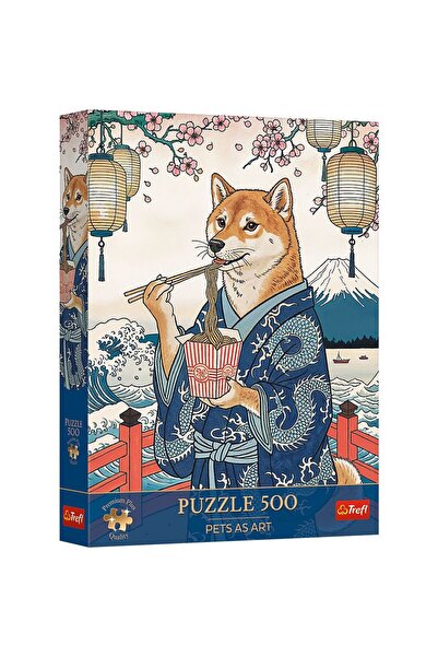 Trefl PUZZLE 500 PREMIUM PLUS PETS AS ART MEDITATIA CU PASTE A LUI SHIBA
