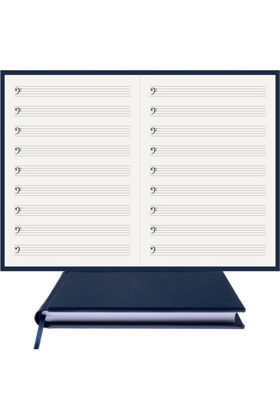 BİDEFTER Müzik Nota Defteri | Fa Anahtarlı | %100 El Yapımı, El Dikişi (İplik...