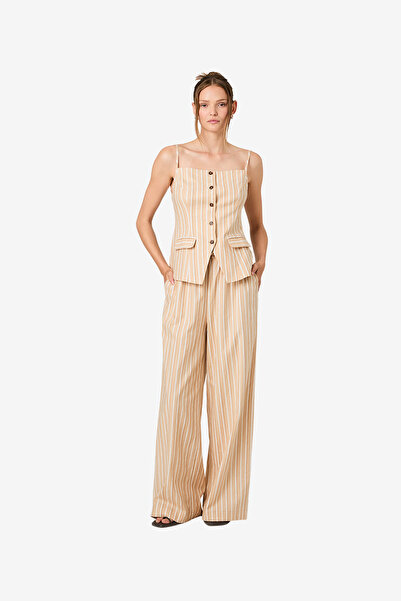 French Connection Women's Sandlot Stripe Aspen Linen Drawstring Pants