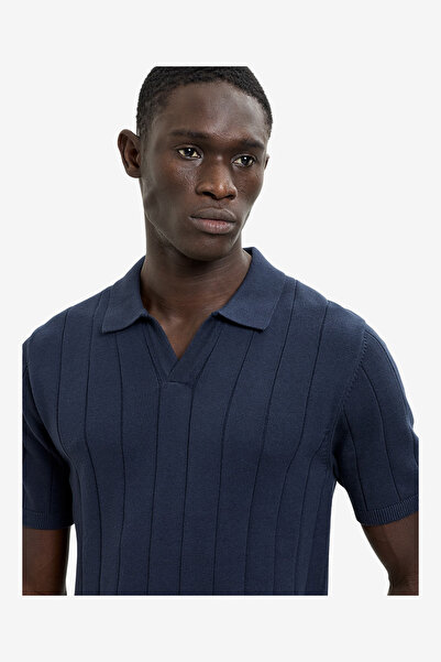 French Connection Men's Navy Ss Trophy With Tipping Collar T-Shirt
