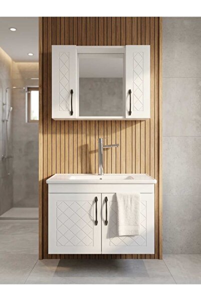 NUR 80 CM BEYAZ BANYO DOLABI
