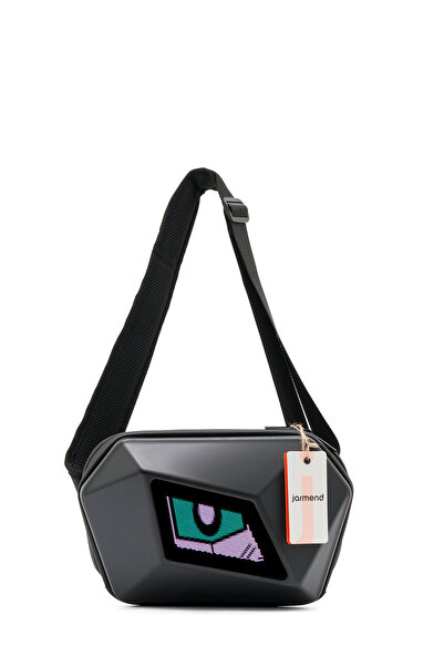 jarmend Bel Çantası LED Ekranlı Unisex Crossbody Günlük Çanta Işıklı Siyah