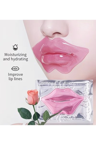 Generic Brand Hyaluronic Acid Pink Crystal Lip Mask Patches Pack of 5