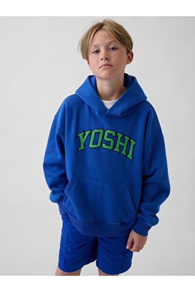 GAP Erkek Çocuk Kobalt Mavisi Süper Mario VintageSoft Sweatshirt