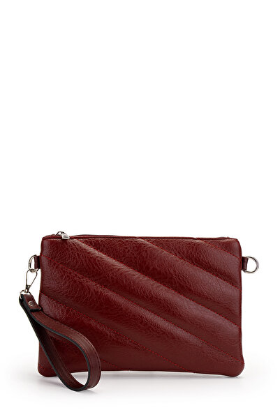 minebag Stylish Quilted Stitched Clutch Women's Crossbody Bag Monaco Burgundy
