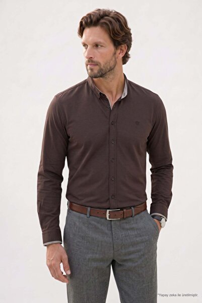 Tudors Regular Fit Comfortable Cut Oxford Texture Long Sleeve Buttoned Collar...