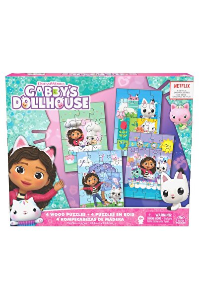 Spinmaster GABBYS DOLLHOUSE SET 4 PUZZLE DIN LEMN