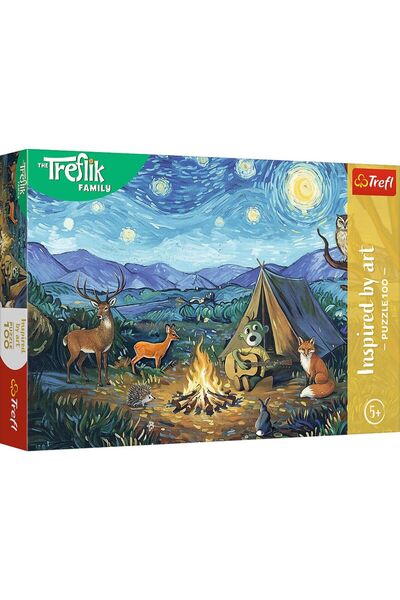 Trefl PUZZLE 100 FAMILIA TREFLIK INSPIRAT DE ARTA LANGA FOCUL DE TABARA